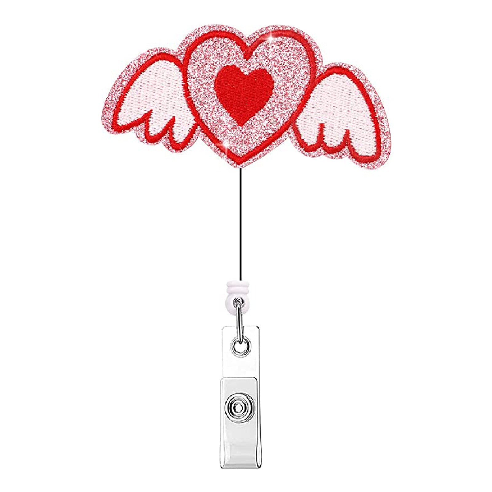 Wholesale ABS Festival Series Sparkling Pink Turkey Love Egg Maple Leaf Emblem Scroll Retractable Keychain